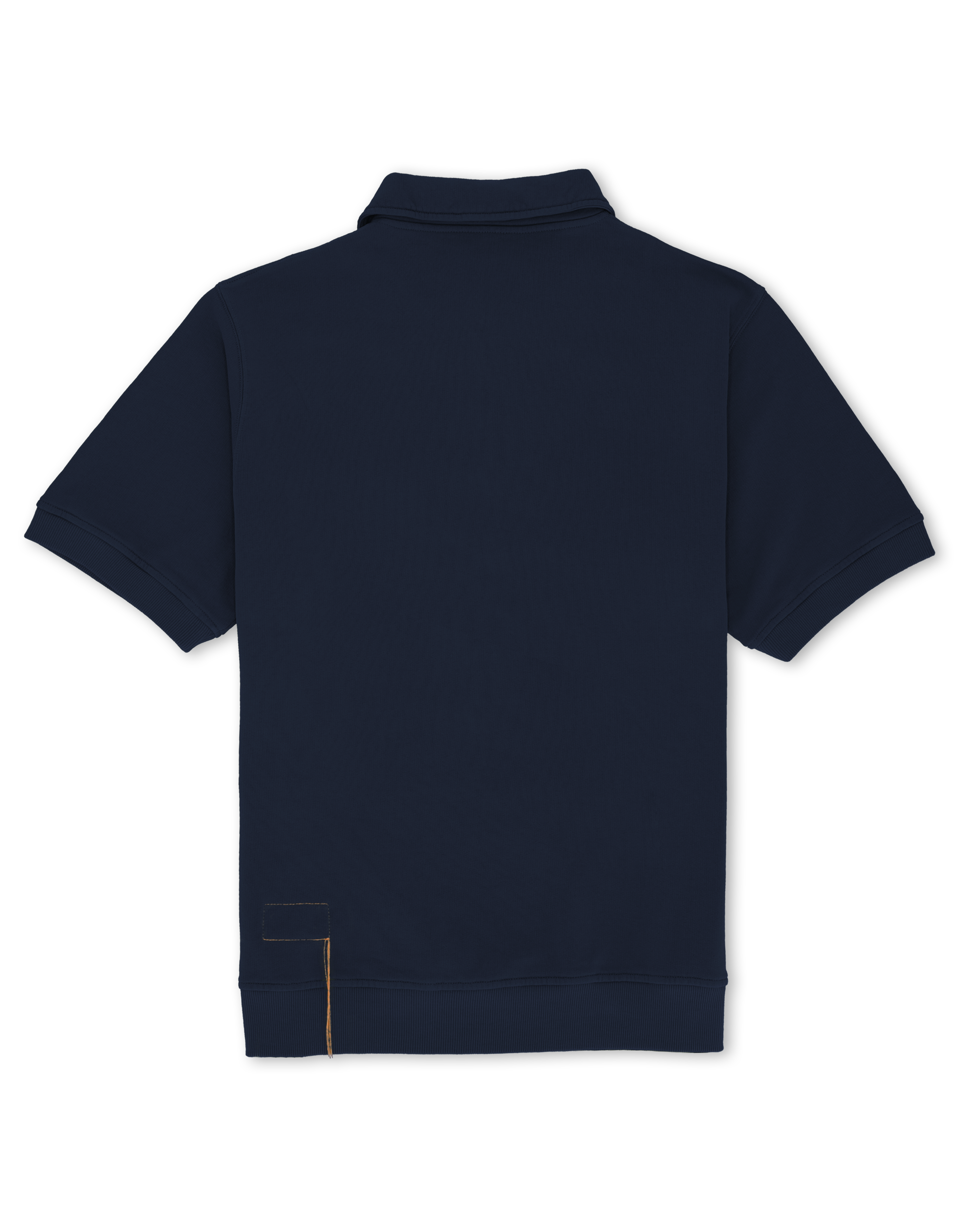 Yalepm Brushed Jersey Quarter Zip Collared Short Sleeve Sweatshirt