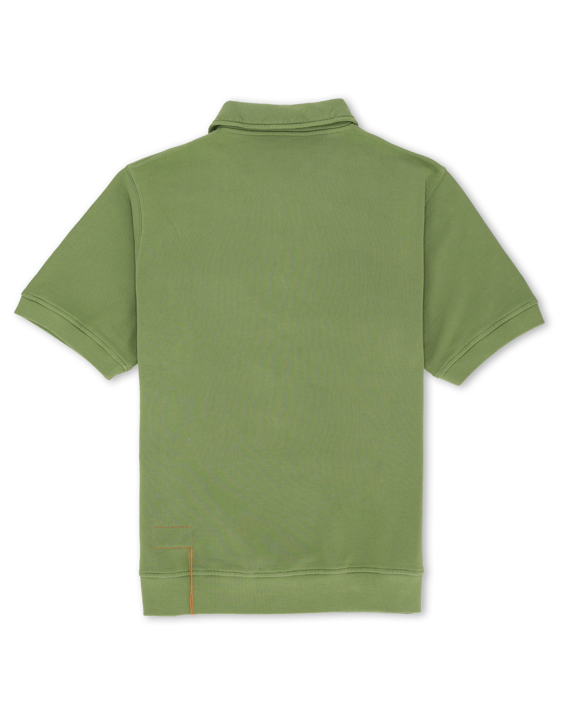 Yalepm Brushed Jersey Quarter Zip Collared Short Sleeve Sweatshirt