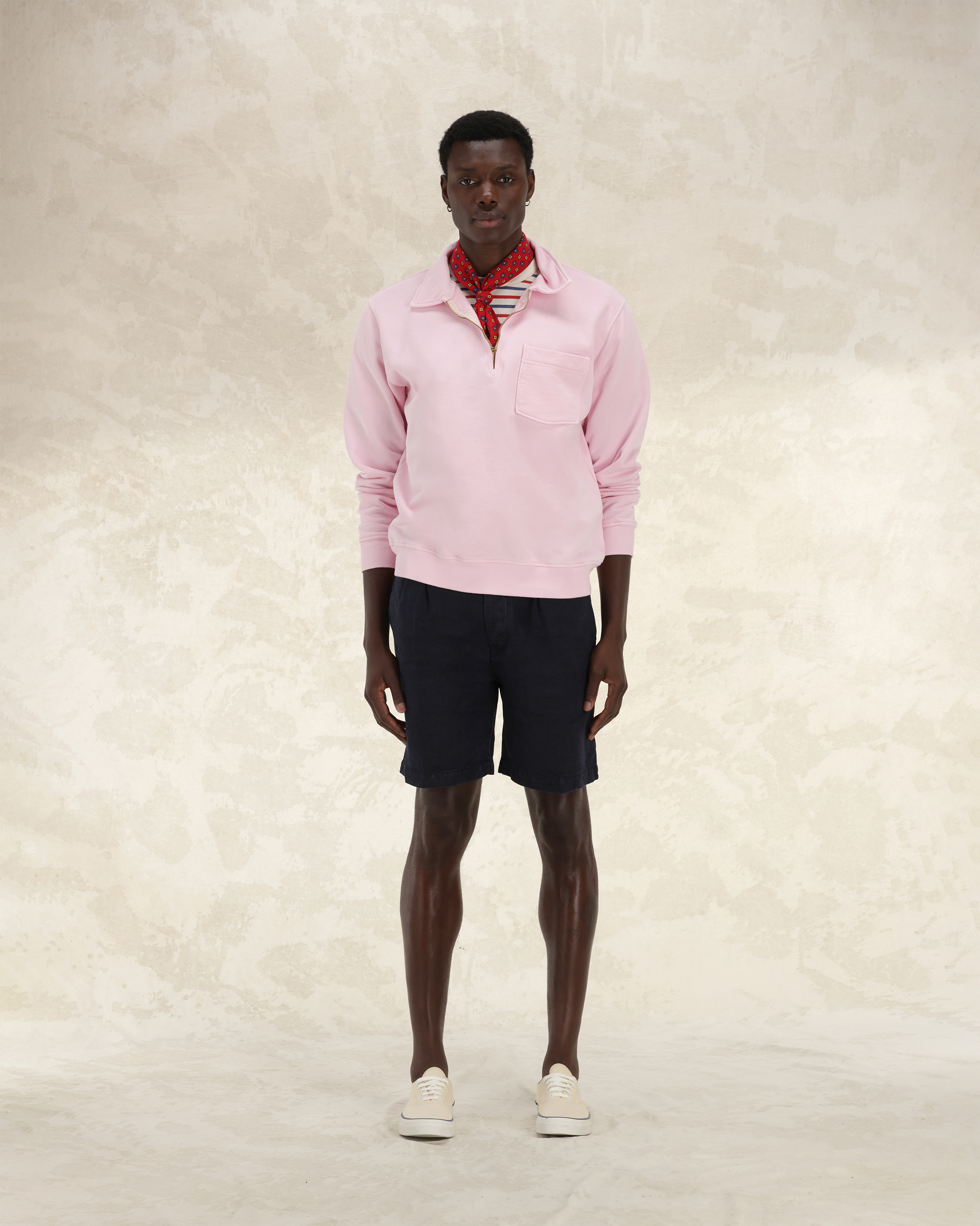 Yale Brushed Jersey Quarter Zip Collared Sweatshirt