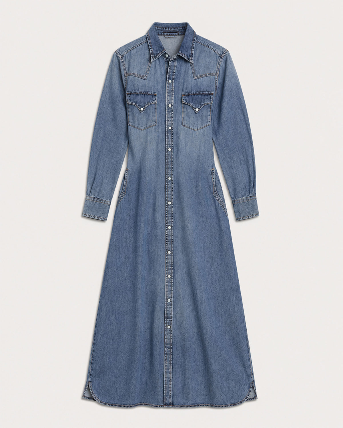Alissa Abito Chemisier In Japan Denim Stone Wash