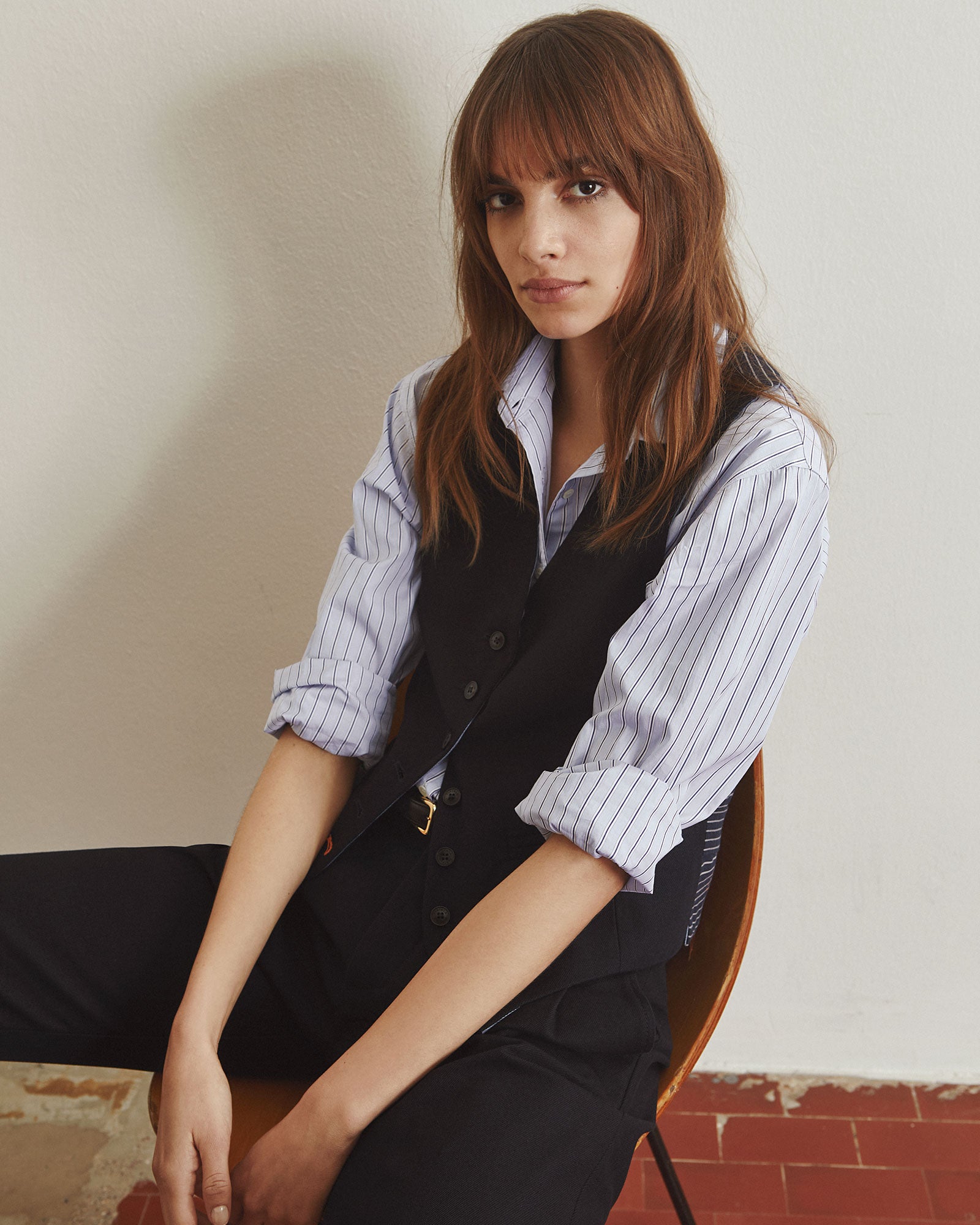 Catherine Camicia in Oxford di Cotone a Righe