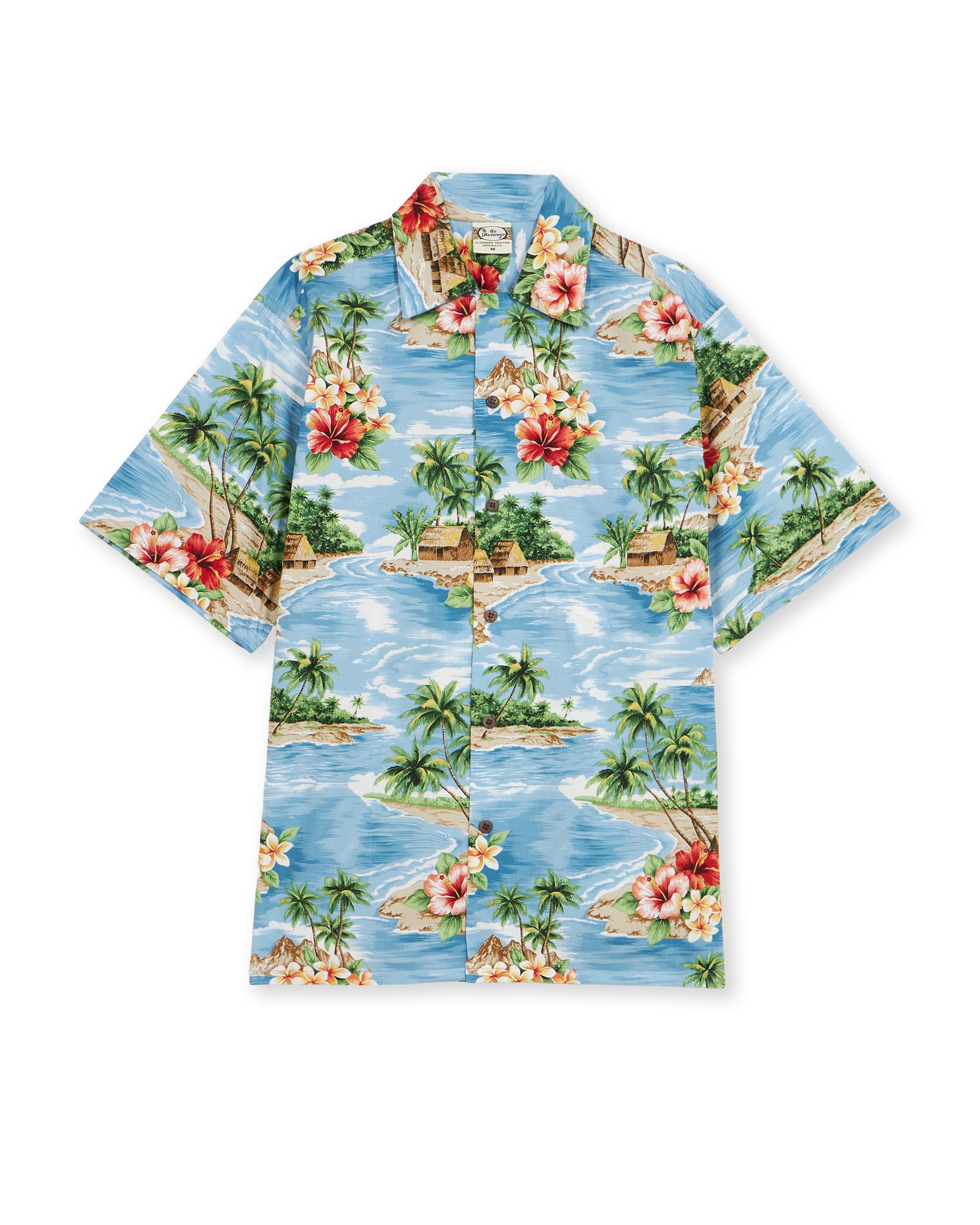 Fiji Camicia Con Stampa in Cotone a Maniche Corte