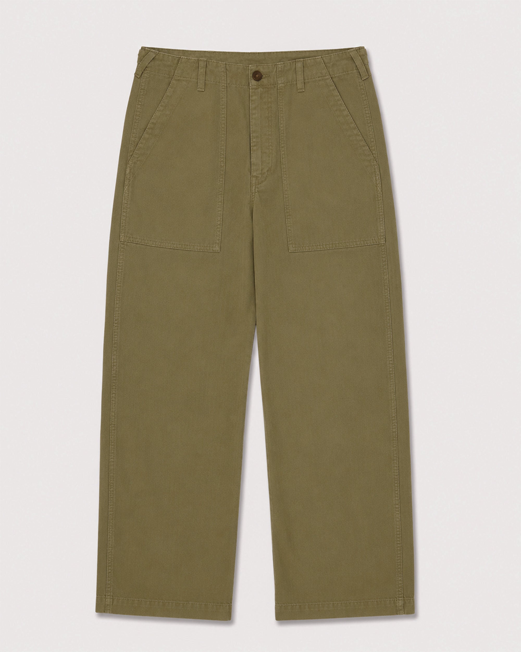 Laos Pantaloni Fatigue In Herringbone di Cotone