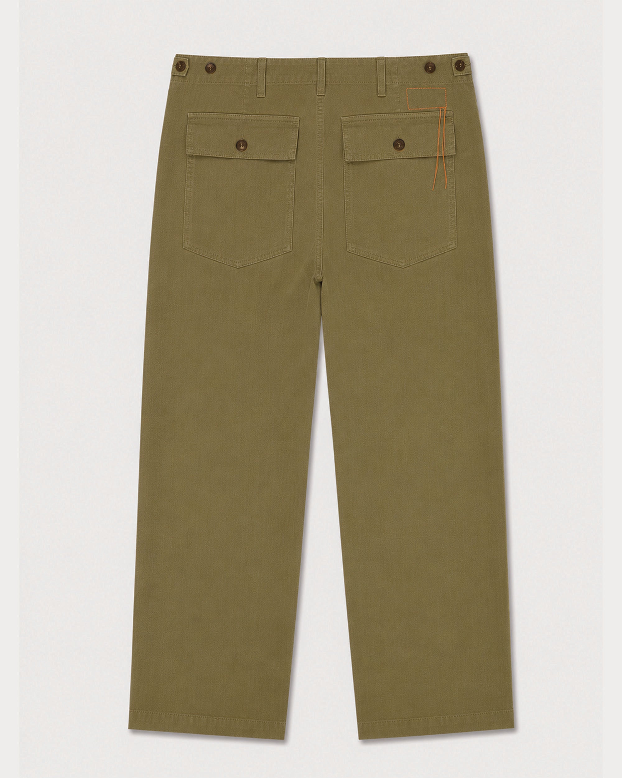 Laos Pantaloni Fatigue In Herringbone di Cotone