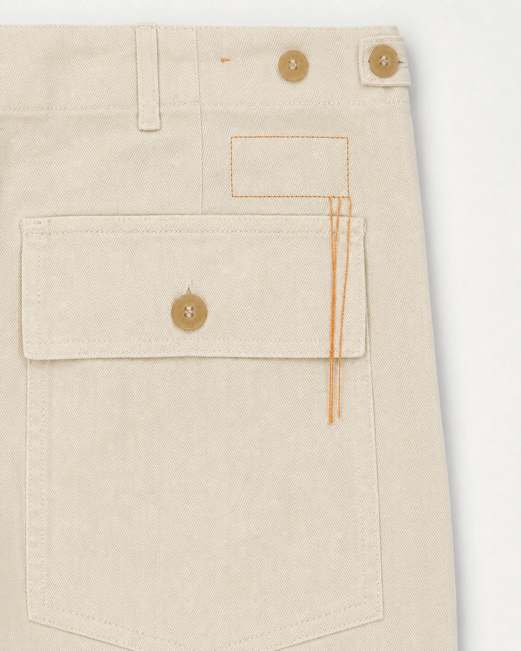 Laos Pantaloni Fatigue In Herringbone di Cotone